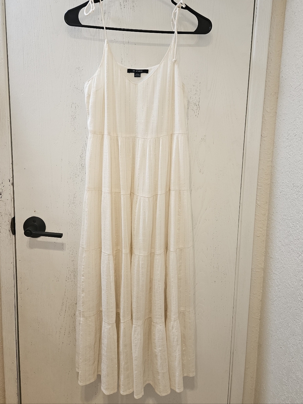 American Eagle Dress Cream With Gold Shimmer Detail